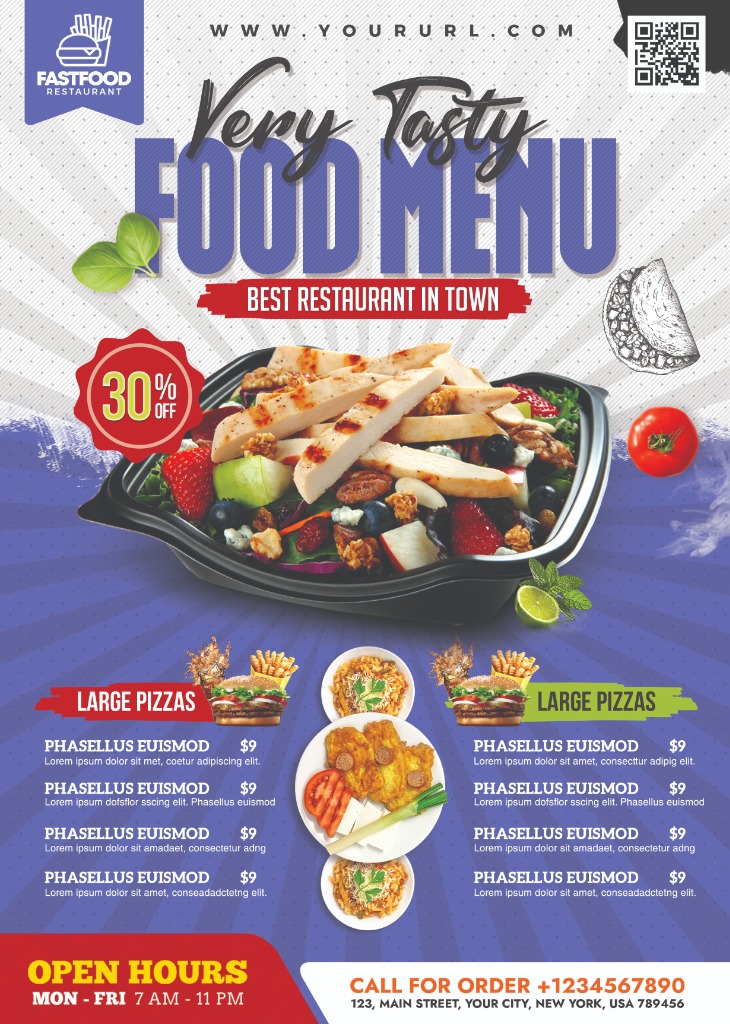 Flyer Design - Tasty Food Menu